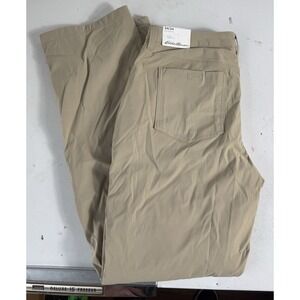 Eddie Bauer Rainier Fleece Lined Pant Mens Size 34x34 Tan Nylon Spandex Cargo